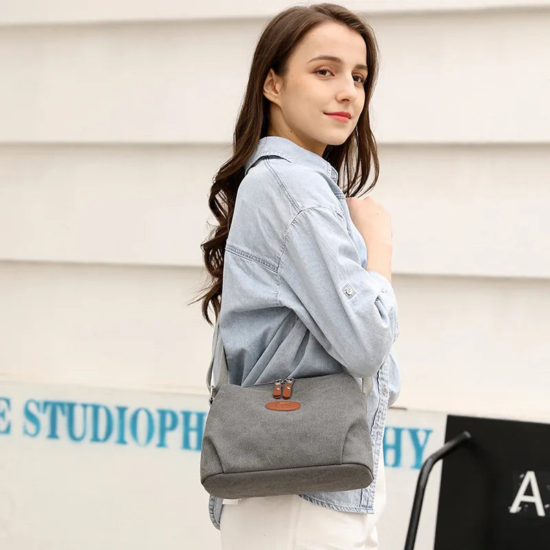 Canvas One-shoulder Small Square Bag for Women