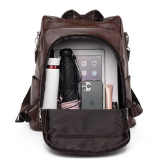 Casual Multifunctional Backpack Removable Shoulder Strap High PU Fabric