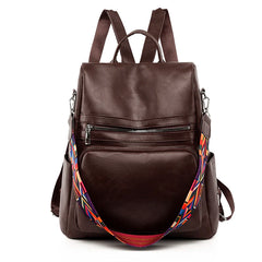 Casual Multifunctional Backpack Removable Shoulder Strap High PU Fabric