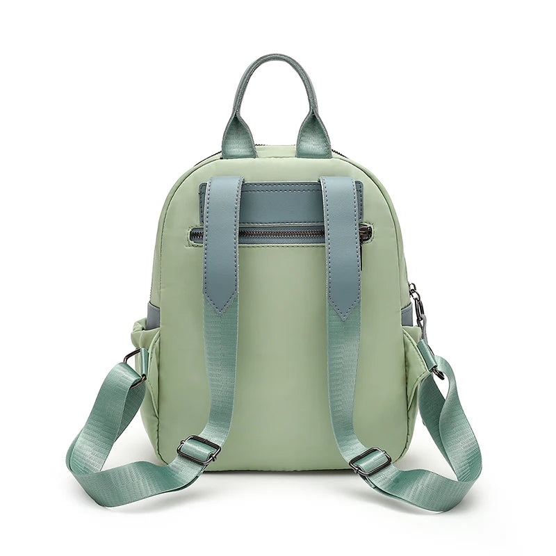 Casual Patchwork Backpack for Teenage Girls Zipper Women Bag