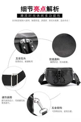 Women's PU Leather Saddle Shoulder Bag Round Shape Crossbody Bag