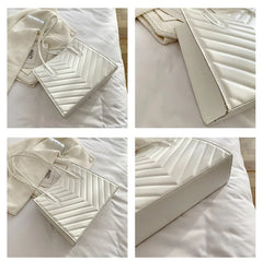 Casual Female Shoulder Bags Square Handbags Stripe Large Capacity Tote Bags