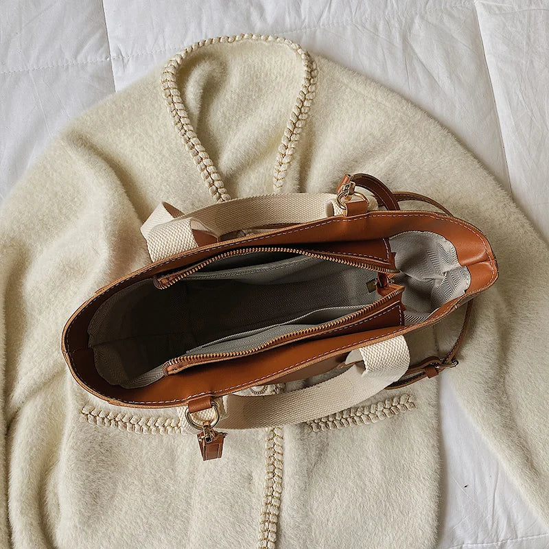 Casual Women Tote Bag High PU Leather Shoulder Bag