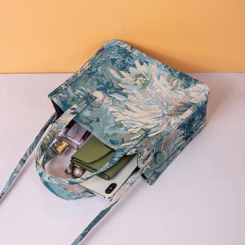 Monet Oil Painting Foldable Fabric Shopping Bag Eco Reusable Tote