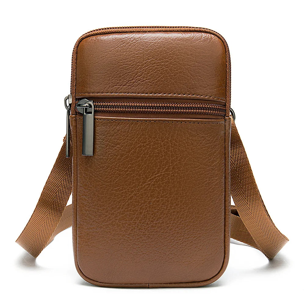 Casual Leather Messenger Bags Mens Bag For Men Small Phone Bag
