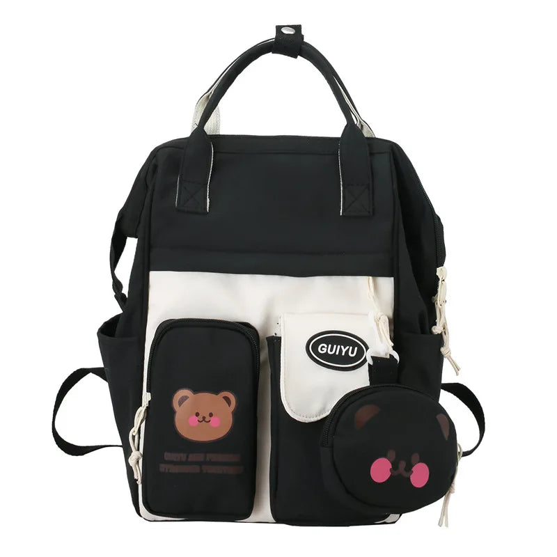 Casual Girl School Backpack Cartoon Large Capacity Waterproof Travel Book Bag