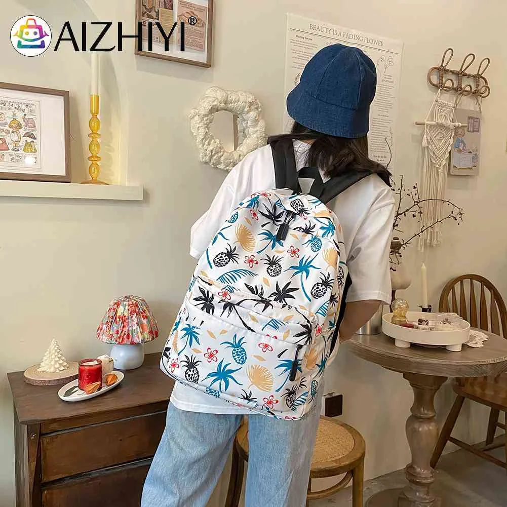 Casual Graffiti School Backpack Multi-layer Pockets Student Schoolbag