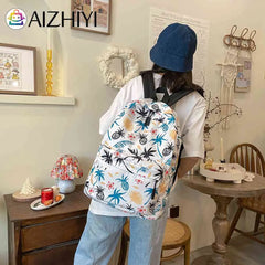 Casual Graffiti School Backpack Multi-layer Pockets Student Schoolbag
