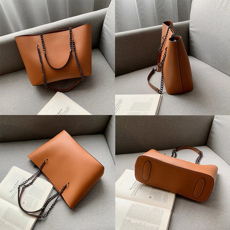 Casual Chain Shoulder Bag Famous Leather Ladies Handbag Tote Bag