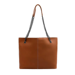 Casual Leather Shoulder Bag Chain Bucket Tote Large Capacity Shopper