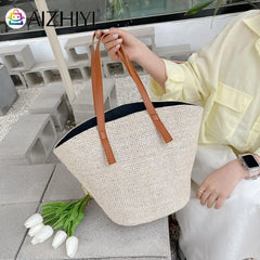 Casual Straw Shoulder Tote Bag Large Capacity Handbag