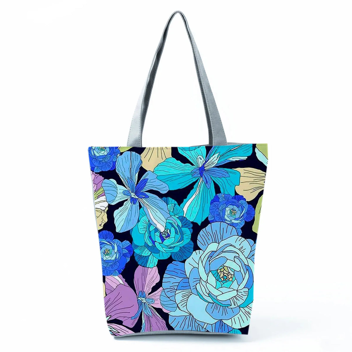 Portable Shopping Bag Pretty Blossom Print Handbags Foldable Beach Shoulder Bag