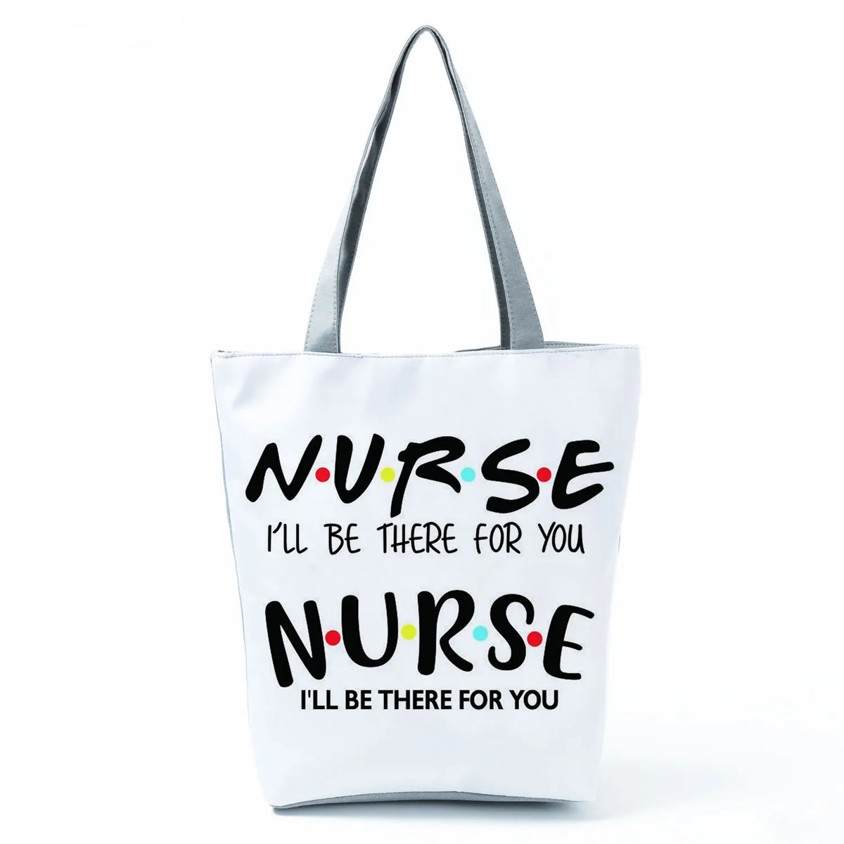 Foldable Eco Reusable Shopping Bag Nurse Print High Capacity Women Shoulder Bag