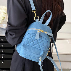 Casual High Denim Backpack Women Small Travel Bag Daily