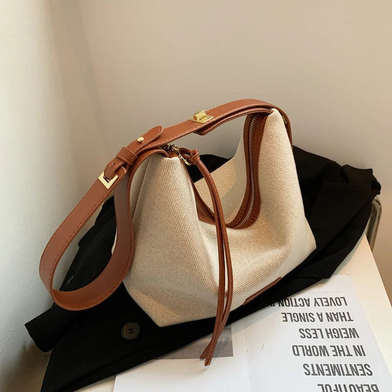 Casual Cotton Underarm Shoulder Bags Large Capacity Handbags for Women