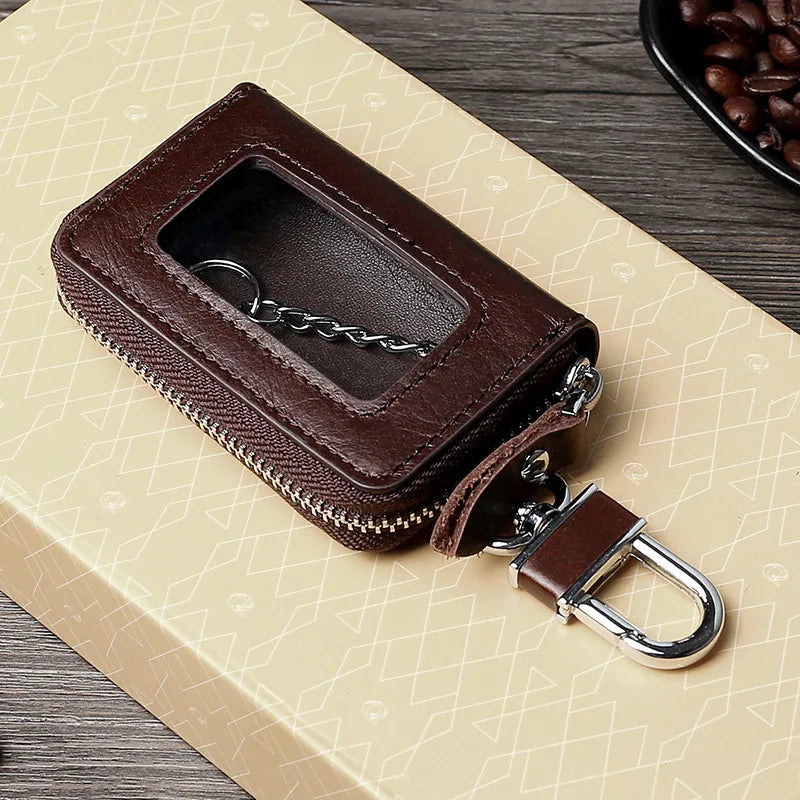Women Leather Car Key Holders Housekeeper Multifunctional Keychain Case