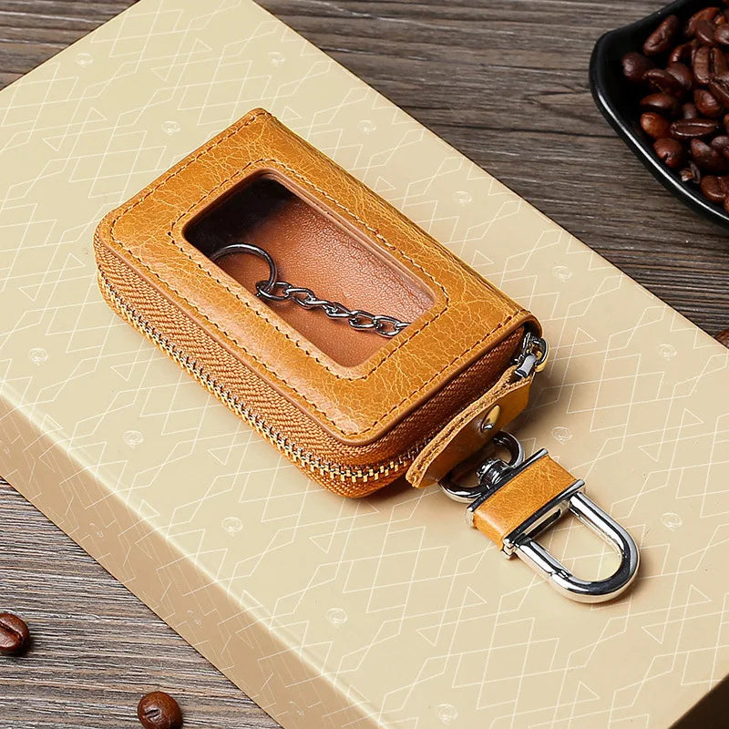 Women Leather Car Key Holders Housekeeper Multifunctional Keychain Case