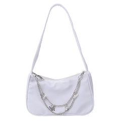 Casual Solid Butterfly Chain Underarm Bag Small Hobos Purse