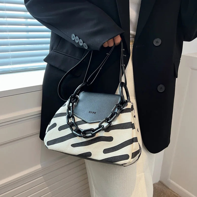 Canvas Lady Tote Bag Chain Shoulder Crossbody Bags