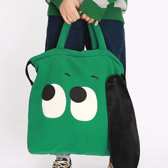 Casual Canvas Shoulder Bag Large Capacity Solid Shopper Crossbody Bags
