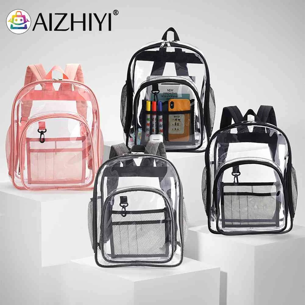 Clear PVC Shoulder Backpack Waterproof Travel School Bookbag