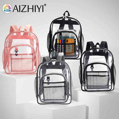 Clear PVC Shoulder Backpack Waterproof Travel School Bookbag