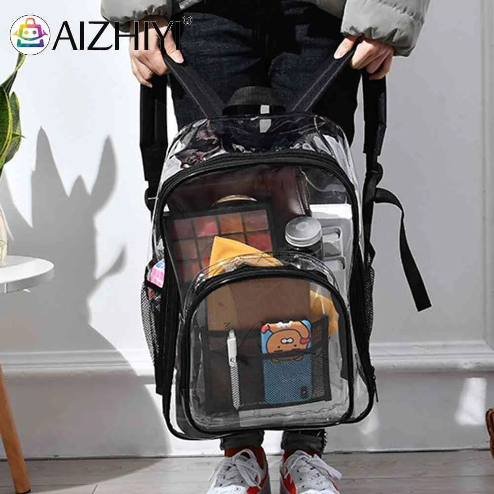 Clear PVC Shoulder Backpack Waterproof Travel School Bookbag