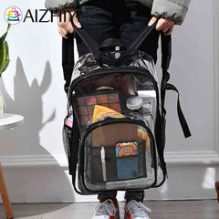 Clear PVC Shoulder Backpack Waterproof Travel School Bookbag