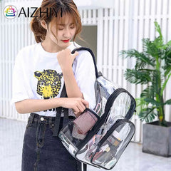 Clear PVC Shoulder Backpack Waterproof Travel School Bookbag
