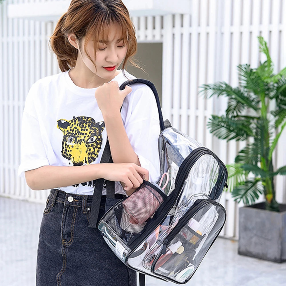 Casual Transparent PVC Backpack Waterproof Shoulder Bag