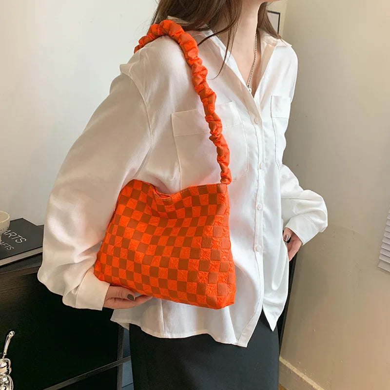 Plaid Shoulder Bags for Women Large Capacity Handbags