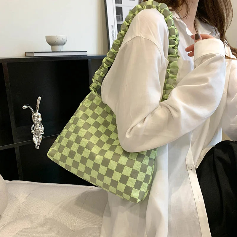 Plaid Shoulder Bags for Women Large Capacity Handbags