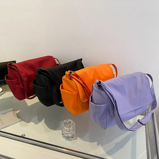 Casual Large Capacity Shopping Travel Bags Pure Zipper Shoulder Clutch Tote Bag