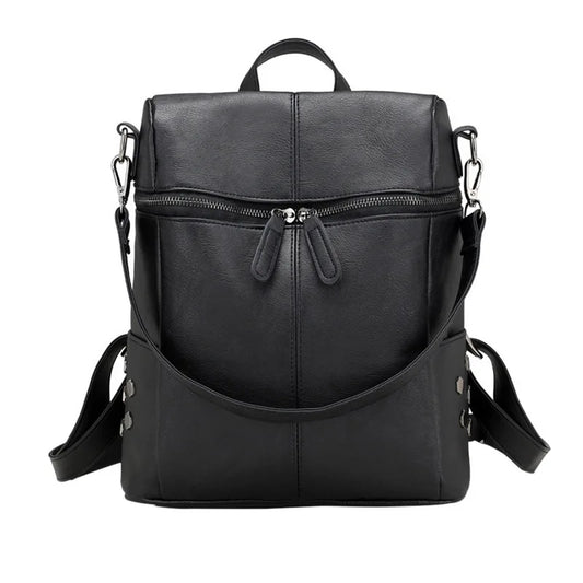 Vintage Women Backpack Large Capacity Nubuck Leather School Backpacks