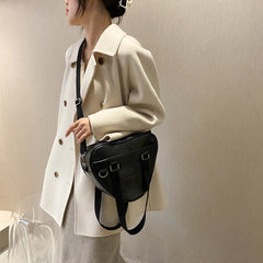 Casual Large Capacity PU Shoulder Bag Lady Love Shaped Tote Shopping Bag
