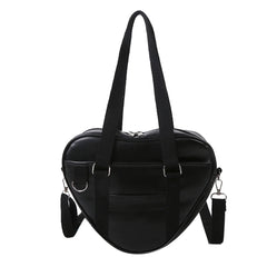 Casual Large Capacity PU Shoulder Bag Lady Love Shaped Tote Shopping Bag