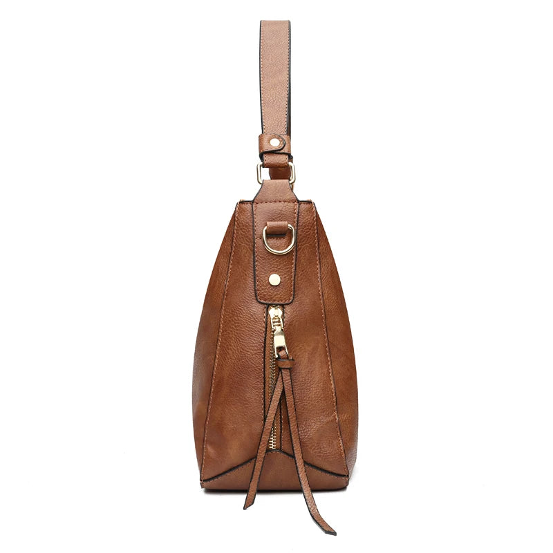 Women's Large Capacity Tote Shoulder Bag Soft Leather Handbag