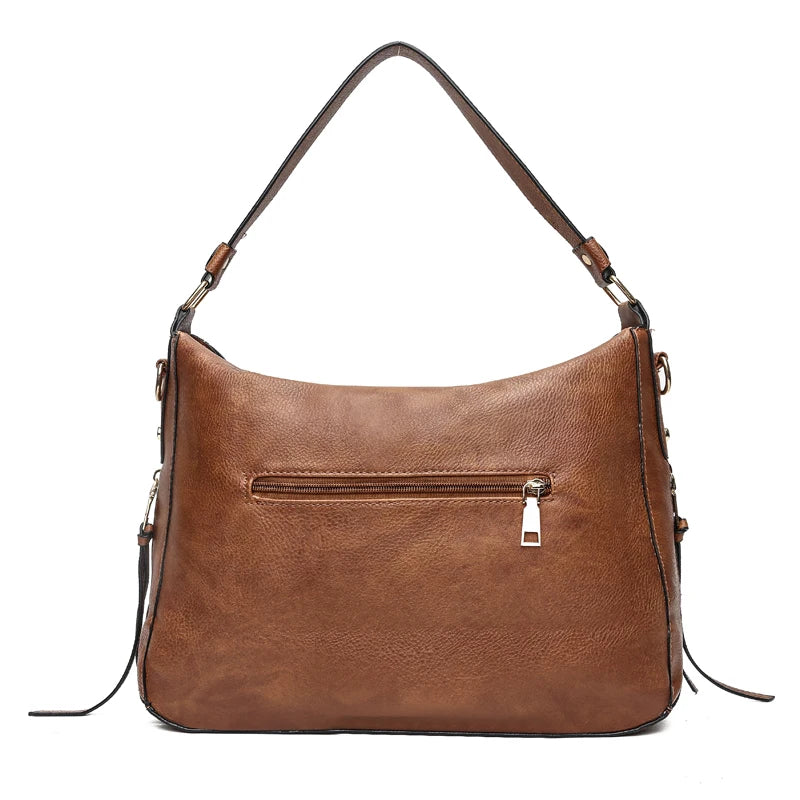 Women's Large Capacity Tote Shoulder Bag Soft Leather Handbag