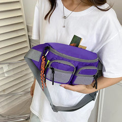 Casual Large Women's Waist Bag Nylon Fanny Pack Multi-Functional Waist Pack