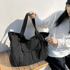 Large Capacity Shoulder Bag Women Canvas Tote Bag