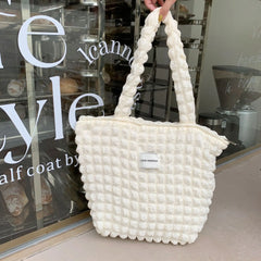 Casual Lightweight Large Capacity Tote Shoulder Bags Women Pleated Handbag