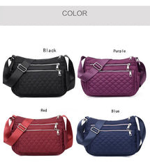 Waterproof Oxford Crossbody Bag with Embroidery Design