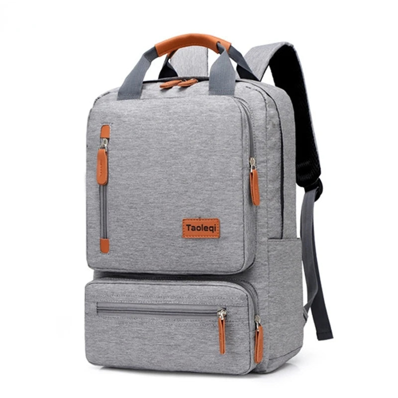 Waterproof 15.6 Inch Laptop Backpack Gray Anti-Theft School Bag