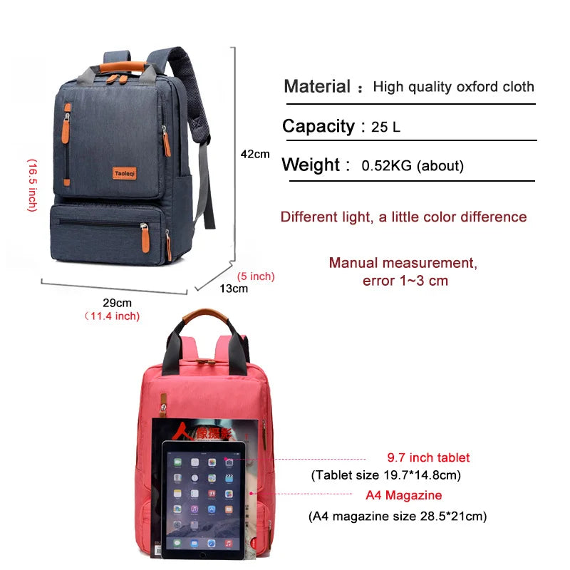 Waterproof 15.6 Inch Laptop Backpack Gray Anti-Theft Bag Mochilas