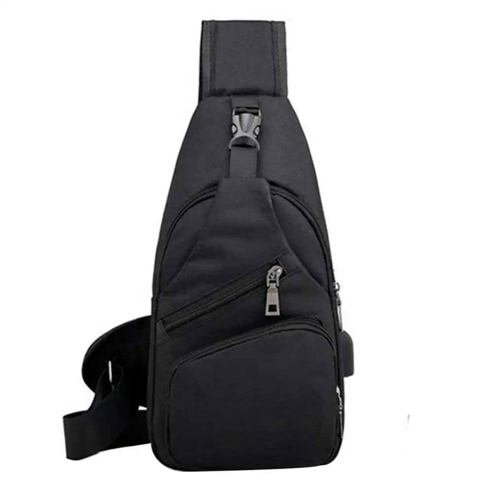 Men Outdoor Chest Bag with USB Charge Port