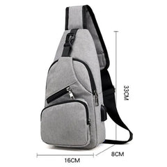 Men Outdoor Chest Bag with USB Charge Port