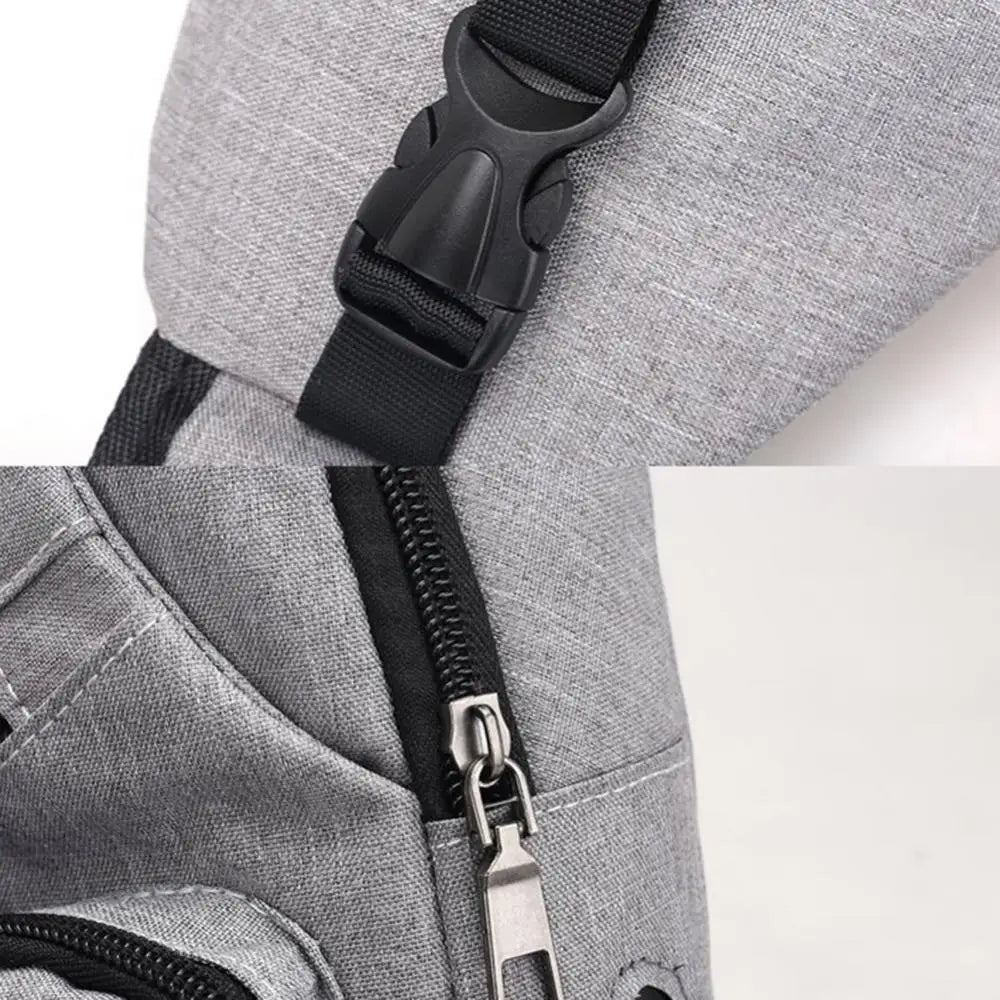 Men Outdoor Chest Bag with USB Charge Port