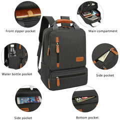 Casual Men School Backpack Light 15" Laptop Bag Waterproof Gray