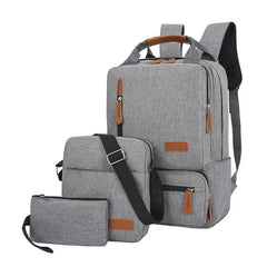 Casual Men School Backpack Light 15" Laptop Bag Waterproof Gray