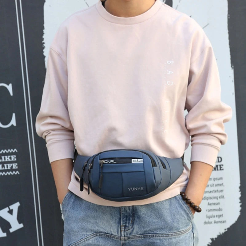 Men Waist Bag Oxford Cloth Waterproof Chest Bag Multi-layer Bag